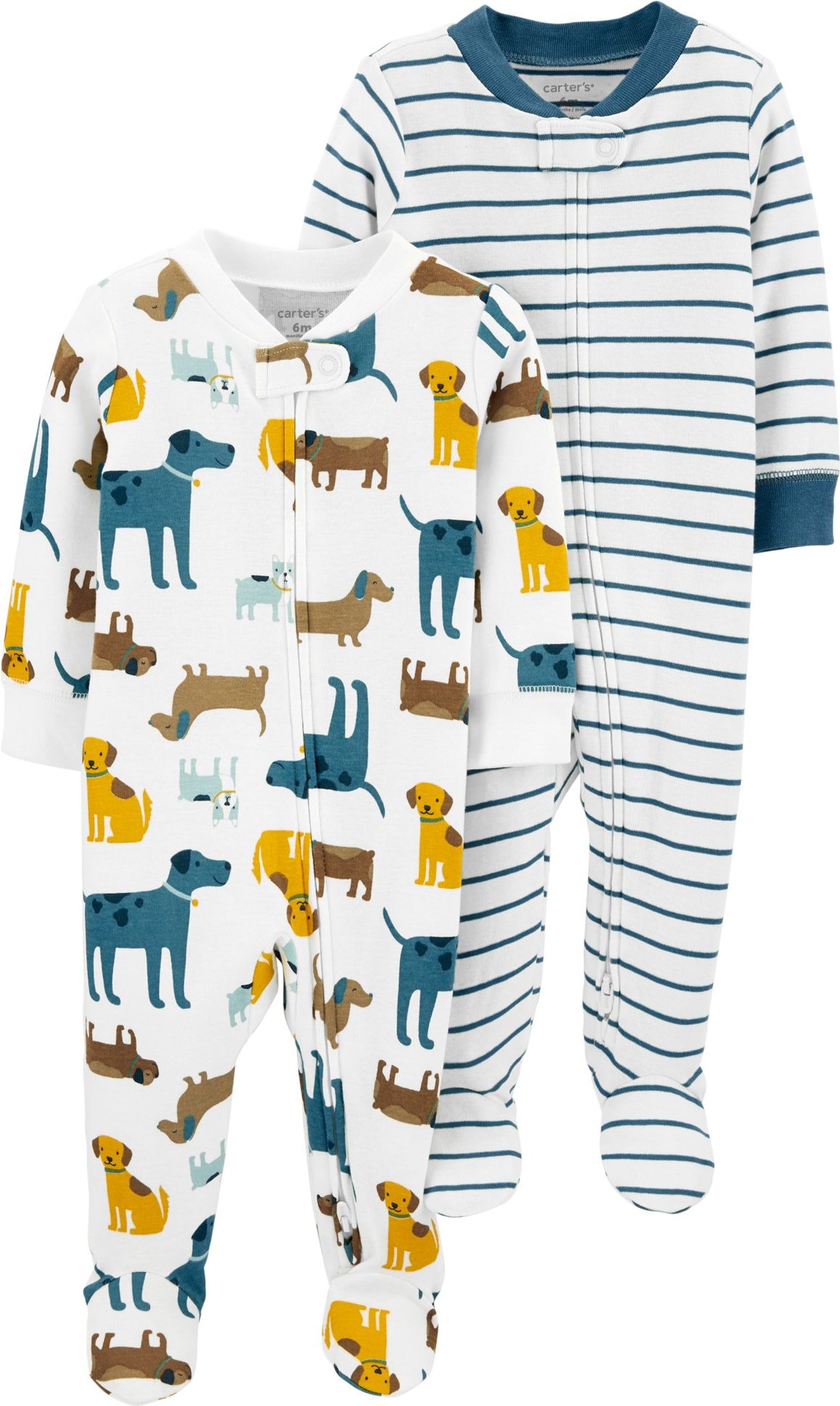 CARTER'S Overal na zip Sleep&Plays Dogs and Stripes chlapec LBB 2ks 6m, vel. 68 - obrázek 1