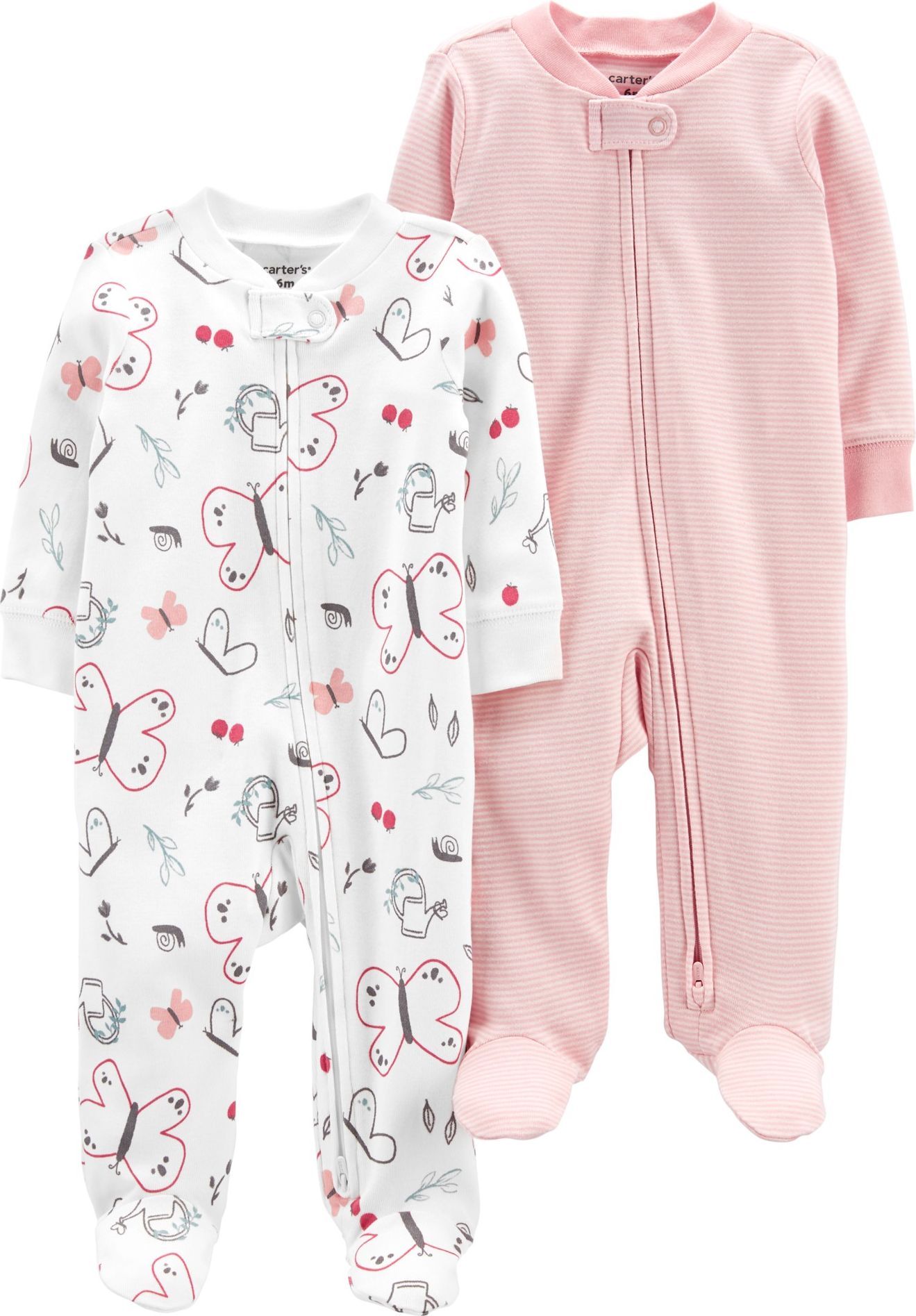 CARTER'S Overal na zip Sleep&Plays Pink Garden dívka LBB 2ks 3m, vel. 62 - obrázek 1