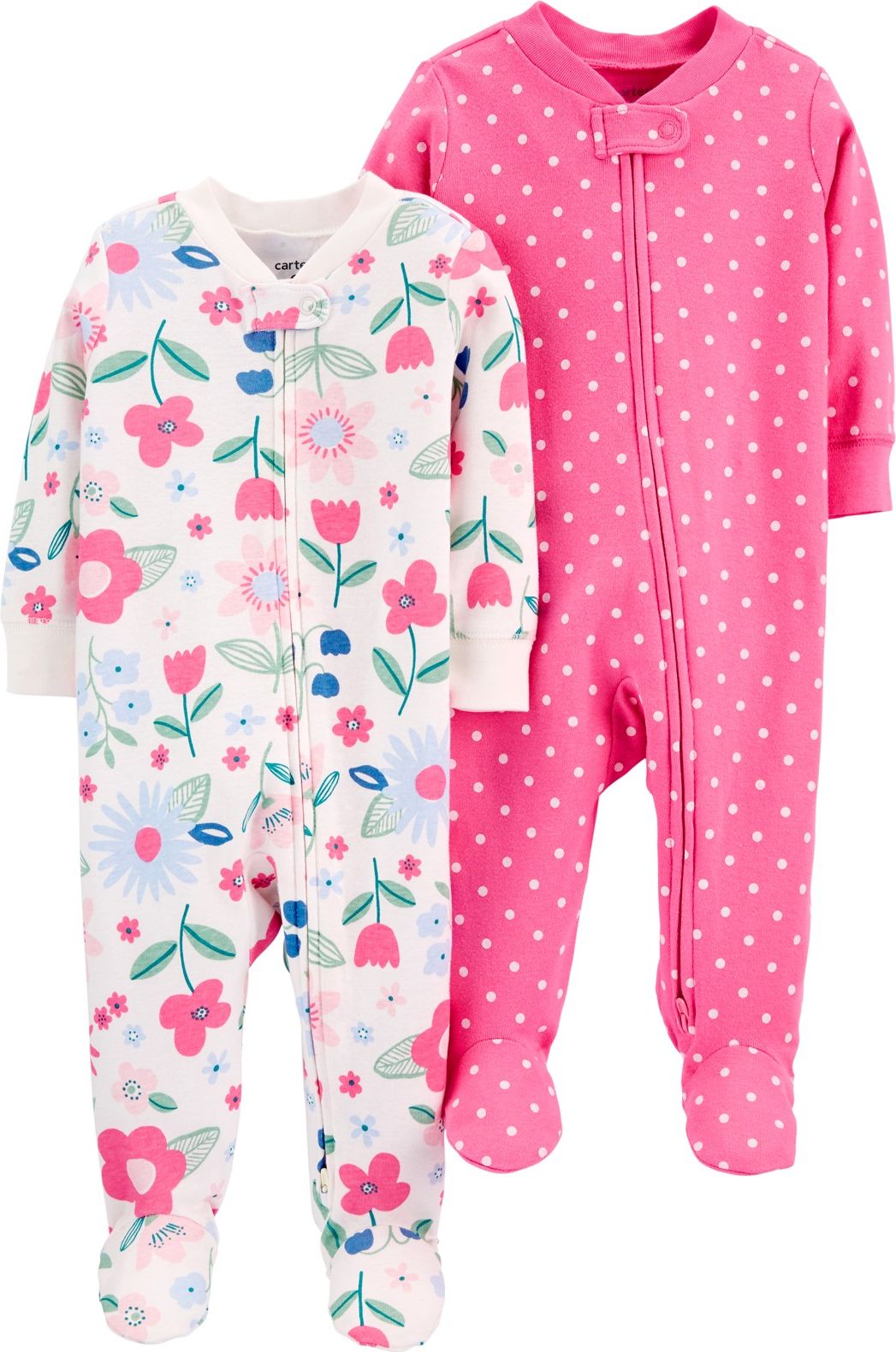 CARTER'S Overal na zip Sleep&Plays Flowers and Dots dívka LBB 2ks NB, vel. 56 - obrázek 1