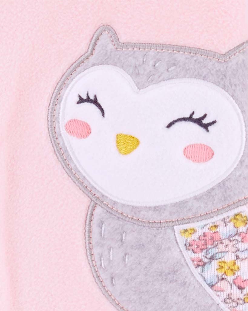 CARTER'S Overal na zip fleece Sleep & Play Pink Owl dívka NB - obrázek 2