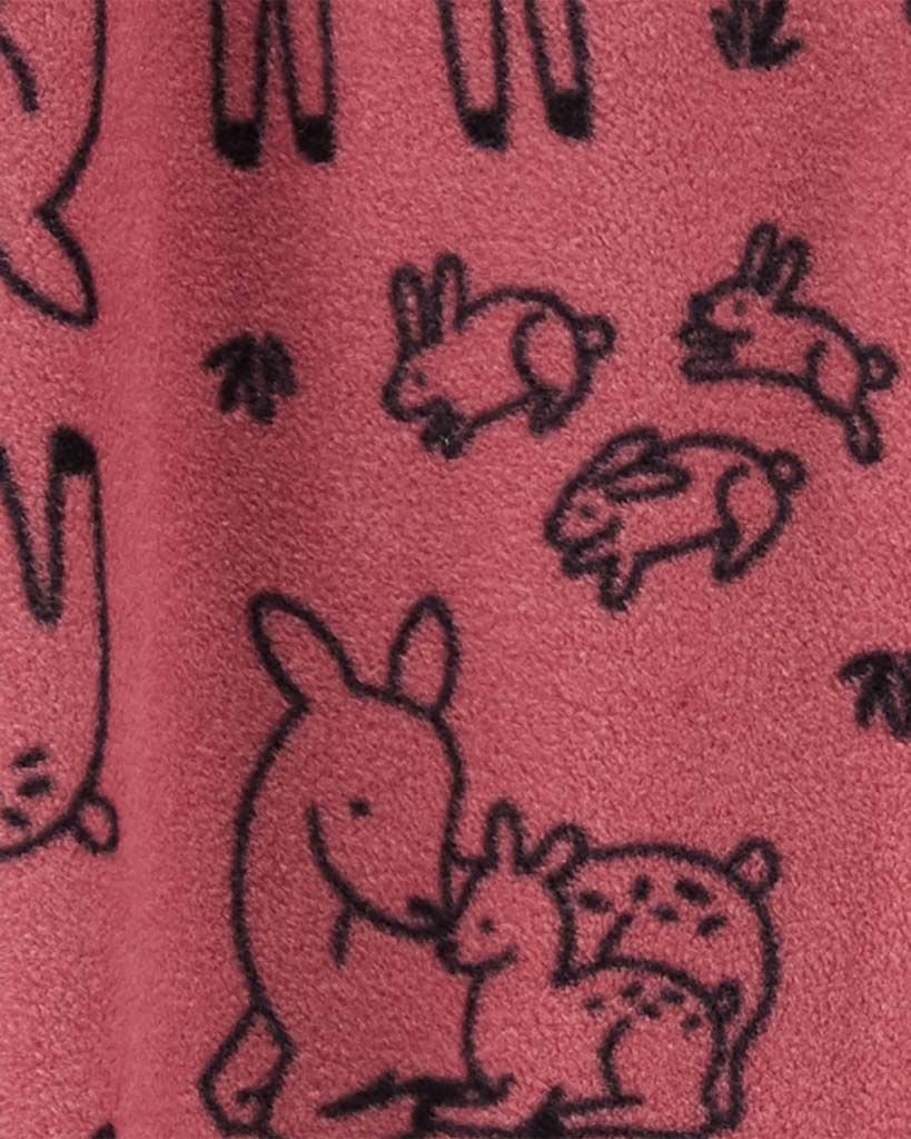 CARTER'S Overal na zip fleece Sleep & Play Pink Deer dívka NB - obrázek 2