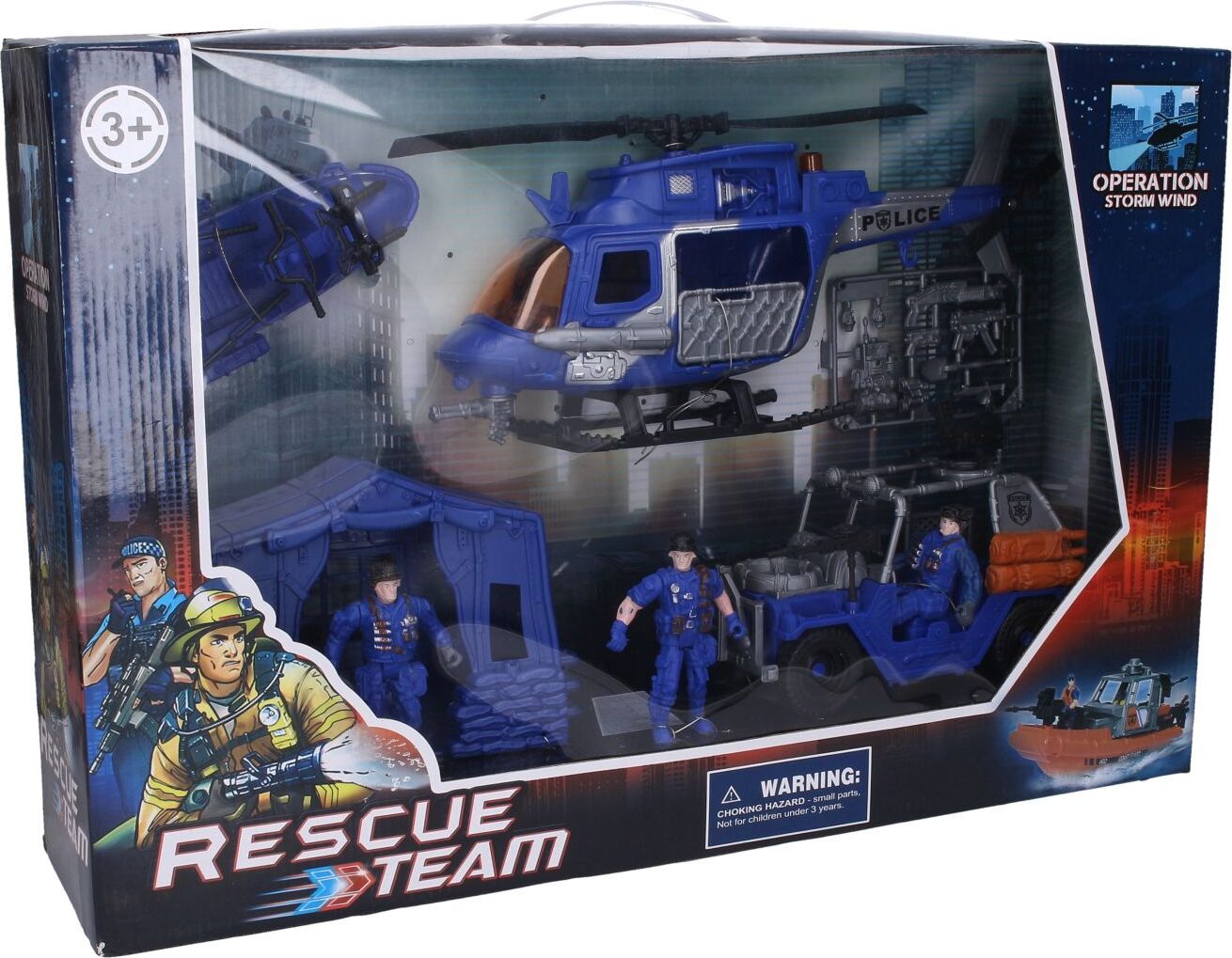 Policejní set s figurkami vrtulník 33 cm - obrázek 1