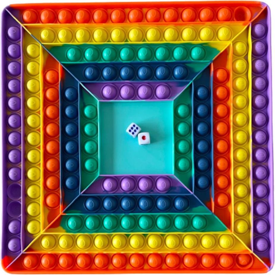 Pop It Pop It Rainbow MEGA JUMBO s kostkami - antistresová hračka čtverec - obrázek 1