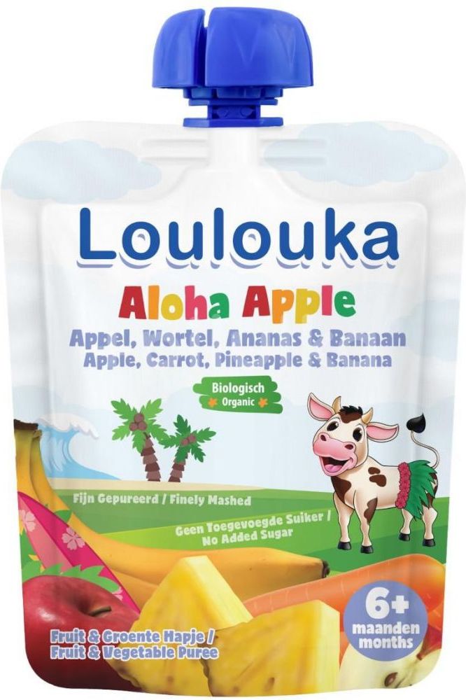 Loulouka BIO Kapsička ovocná 90 g Aloha Apple - obrázek 1