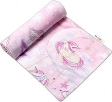 Plena bavlna potisk TETRA PREMIUM - JEDNOROŽEC na růžovém - 70x80cm - obrázek 2