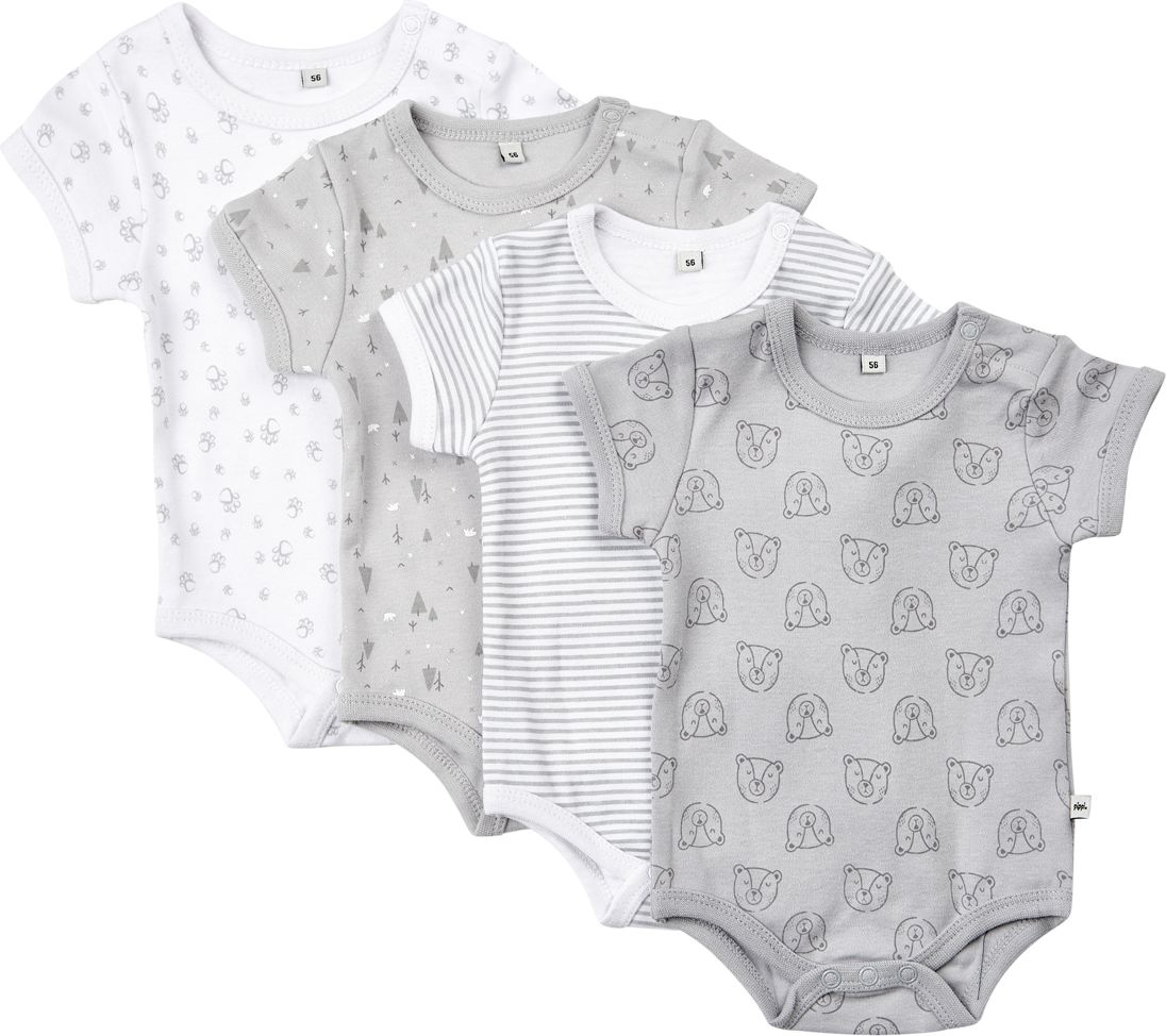 Pippi kojenecké body s krátkým rukávem OEKO - TEX set 4 ks 3820 - 190 Velikost: 50 - obrázek 1