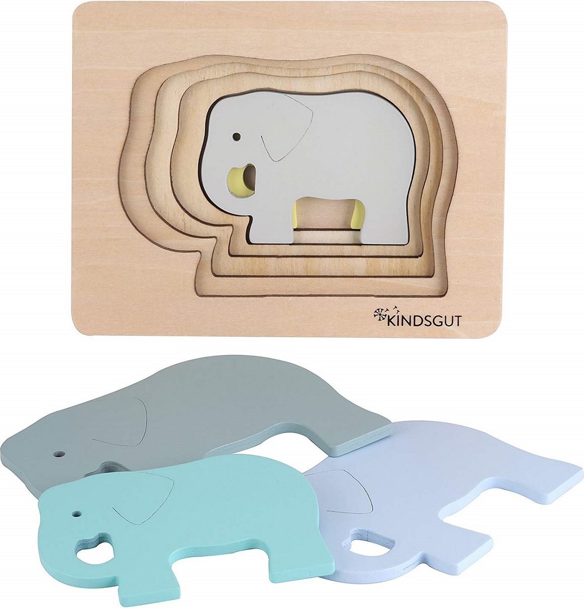 Kindsgut dřevěné puzzle Slon 31005SL - obrázek 3