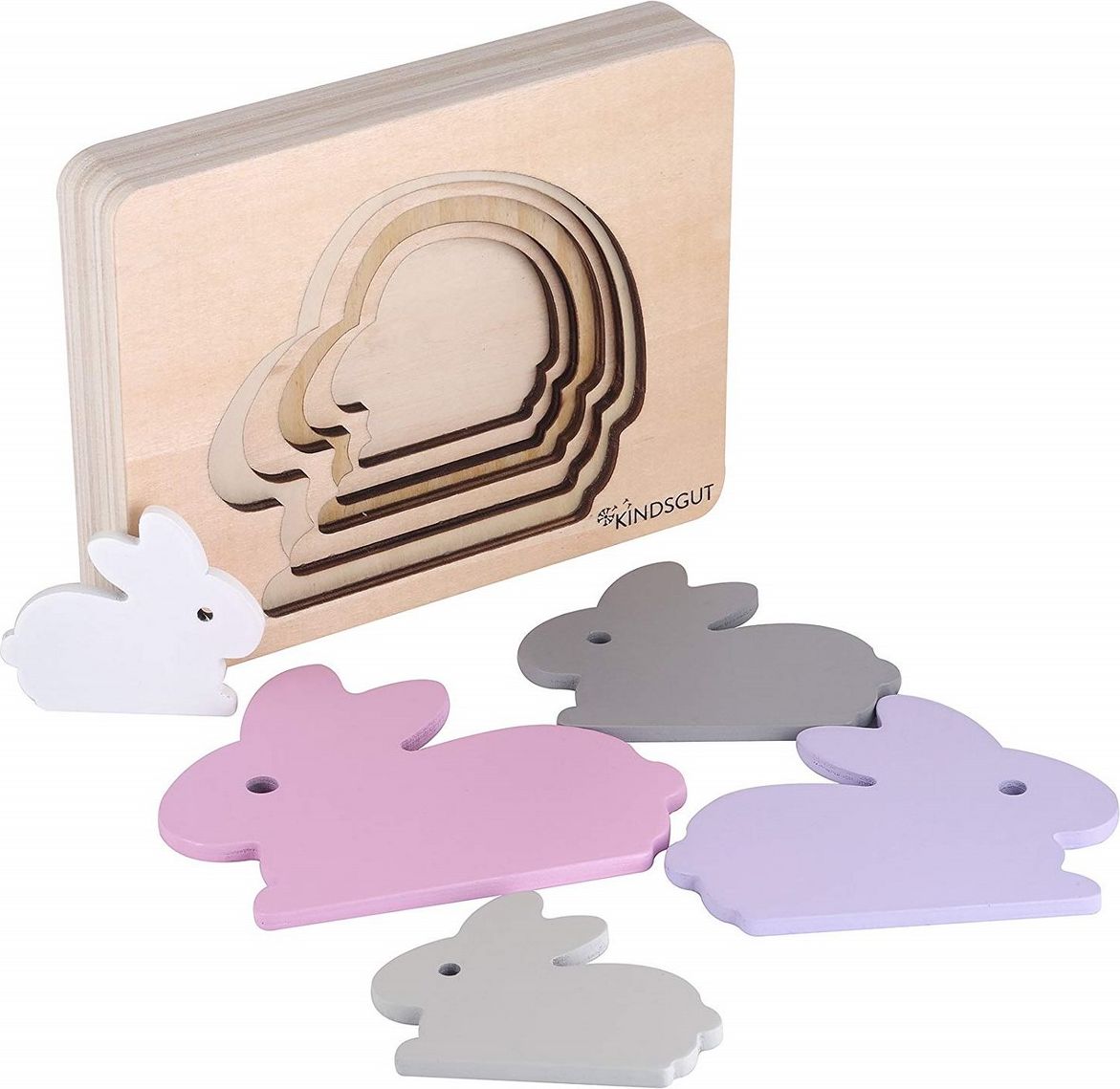 Kindsgut dřevěné puzzle zajíc 31005ZA - obrázek 3