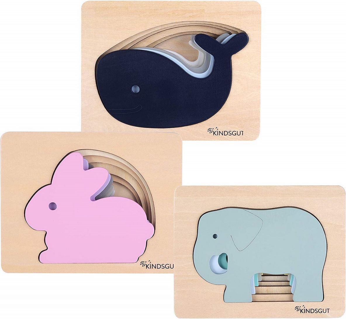 Kindsgut dřevěné puzzle zajíc 31005ZA - obrázek 5