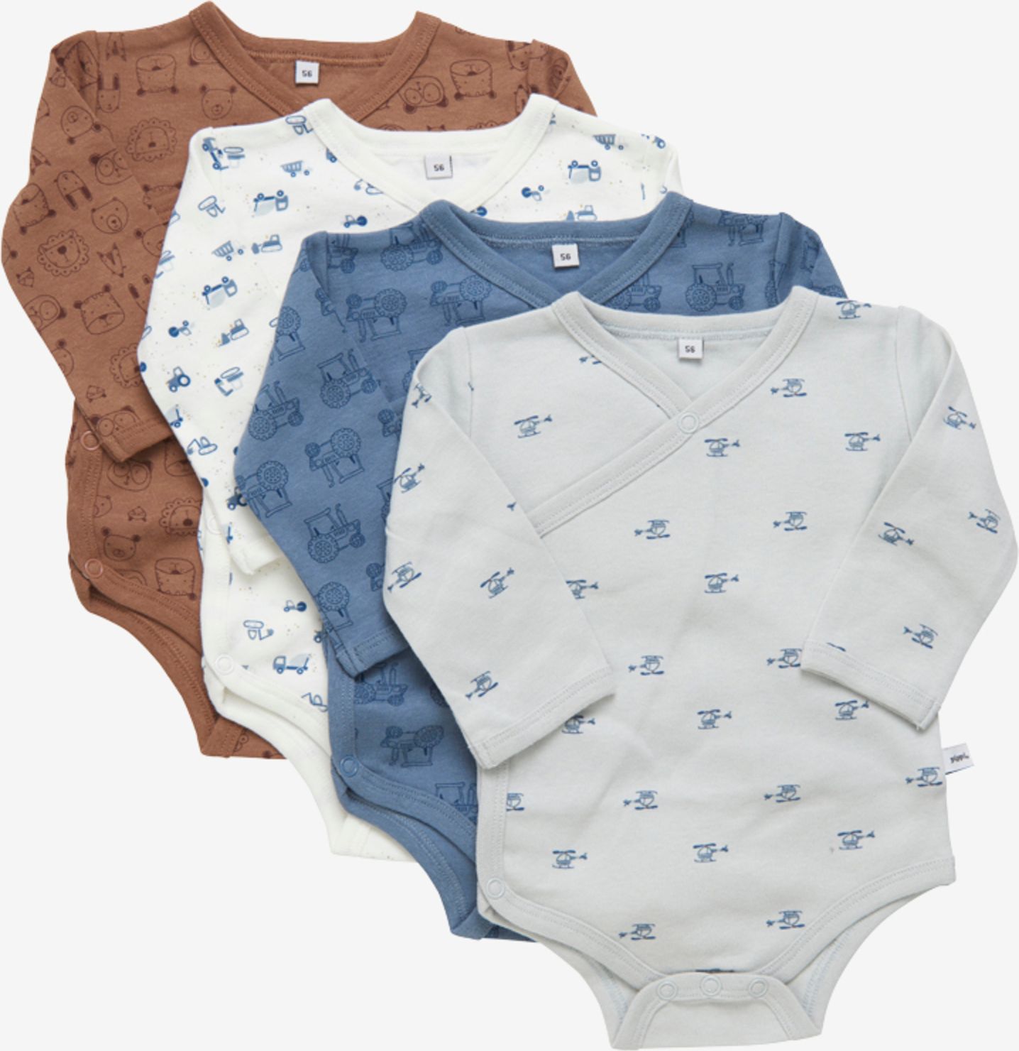 Pippi kojenecké body s dlouhým rukávem OEKO - TEX set 4 ks 4760 - 741 Velikost: 50 - obrázek 1