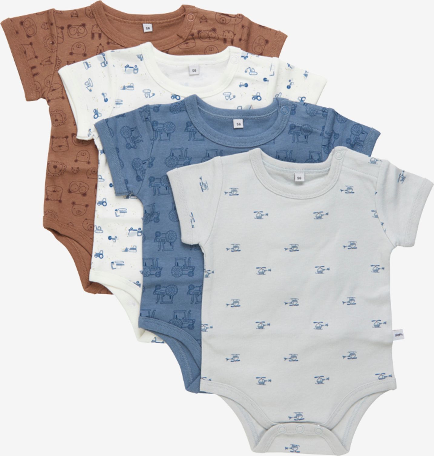 Pippi kojenecké body s krátkým rukávem OEKO - TEX set 4 ks 3820 - 741 Velikost: 50 - obrázek 2