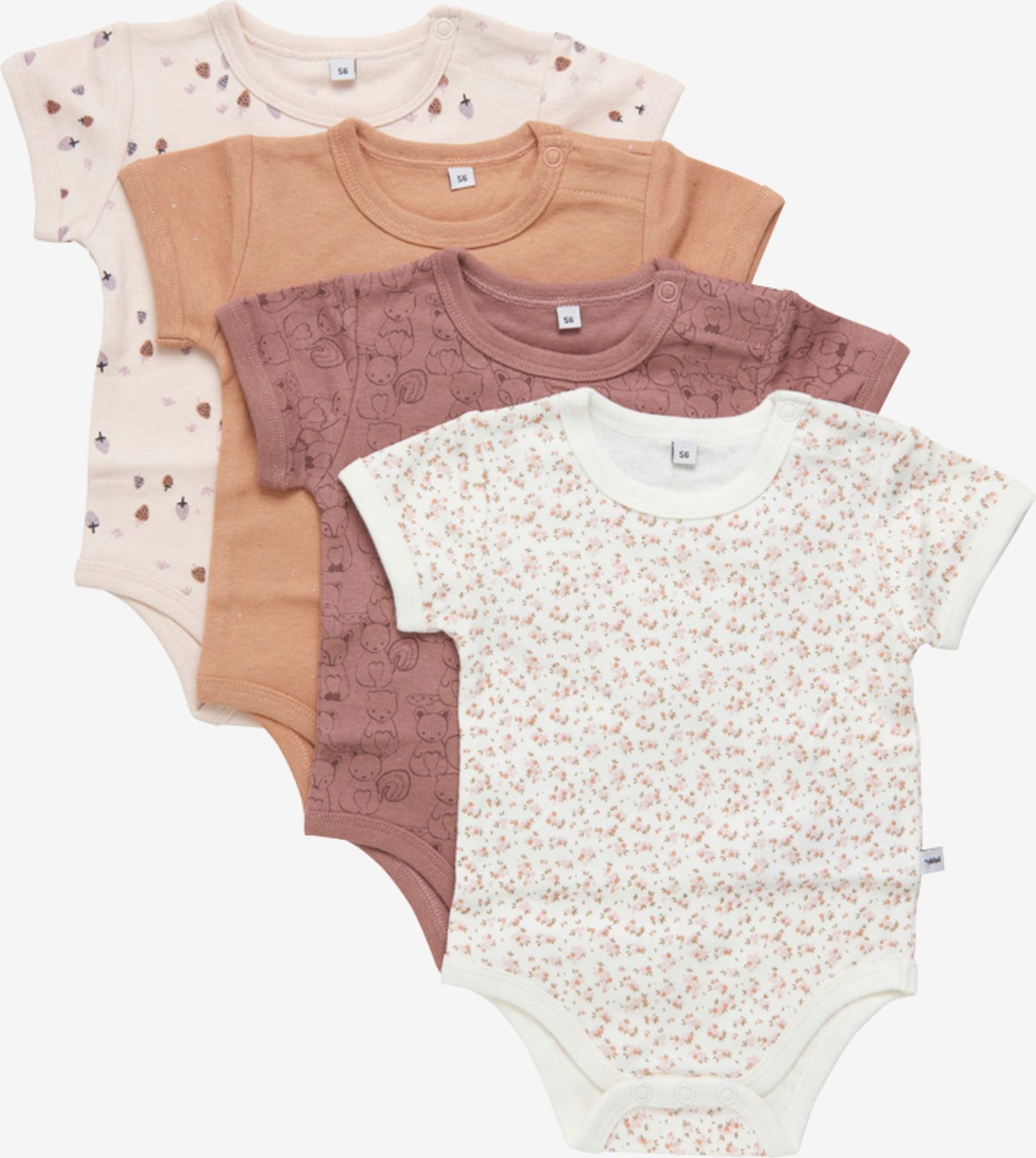 Pippi kojenecké body s krátkým rukávem OEKO - TEX set 4 ks 3820 - 433 Velikost: 50 - obrázek 1
