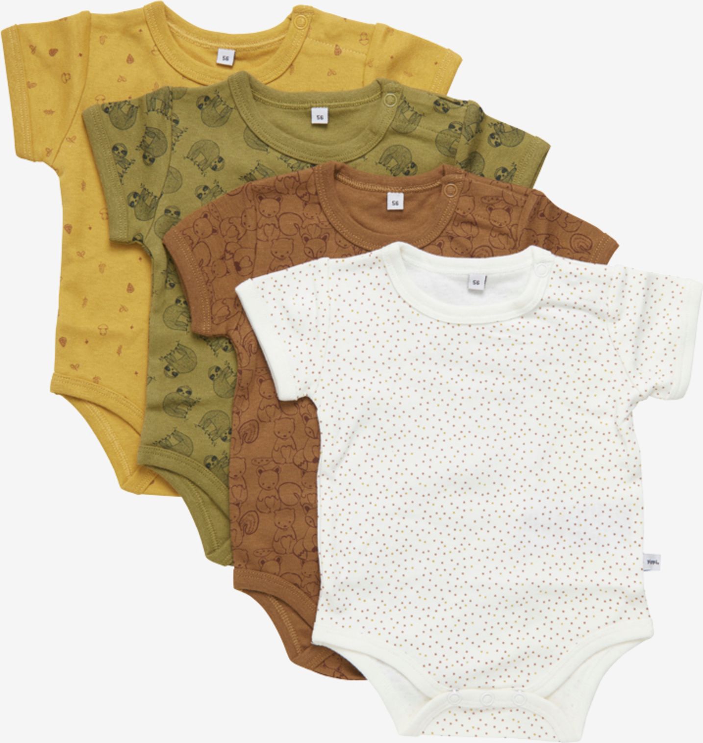 Pippi kojenecké body s krátkým rukávem OEKO - TEX set 4 ks 3820 - 384 Velikost: 50 - obrázek 1