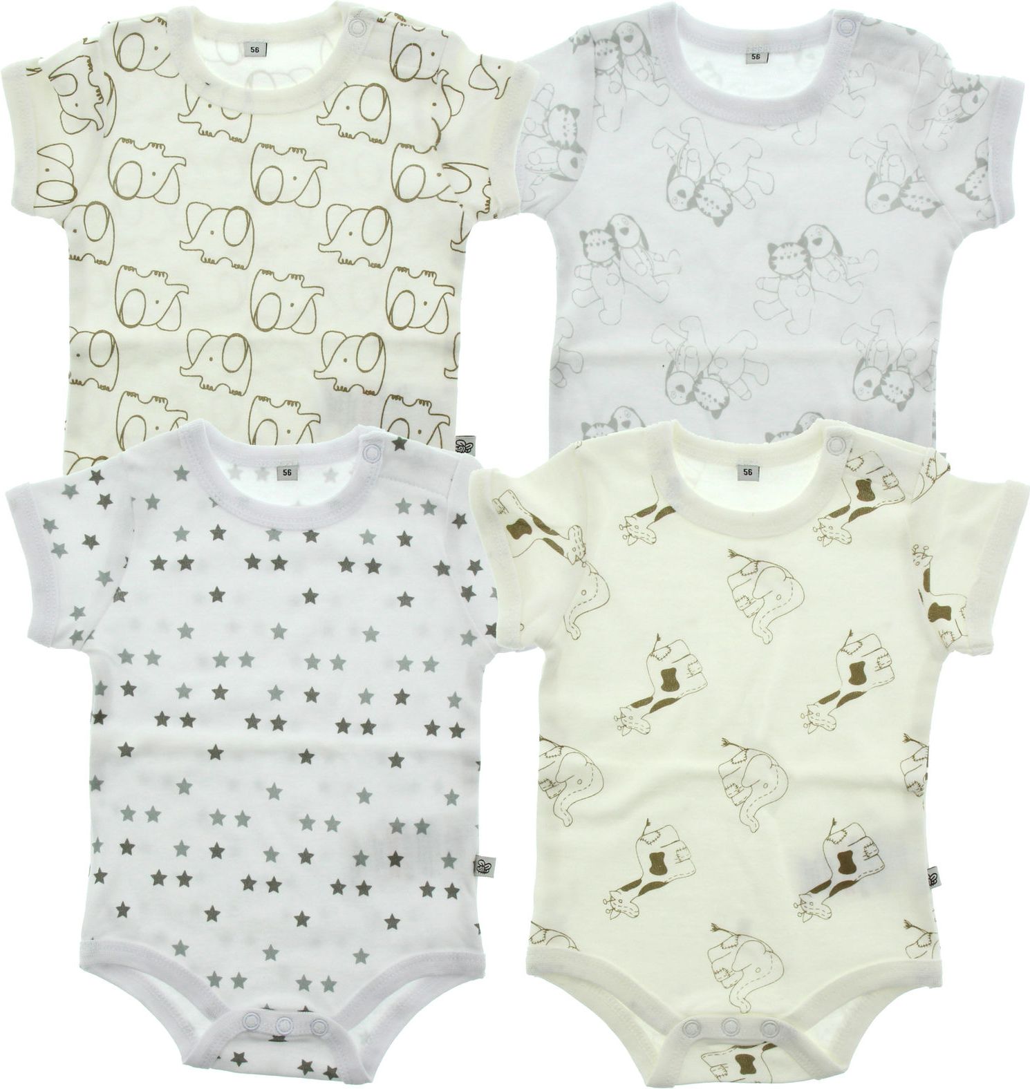 Pippi kojenecké body s krátkým rukávem OEKO - TEX set 4 ks 3820 - 200 Velikost: 50 - obrázek 7