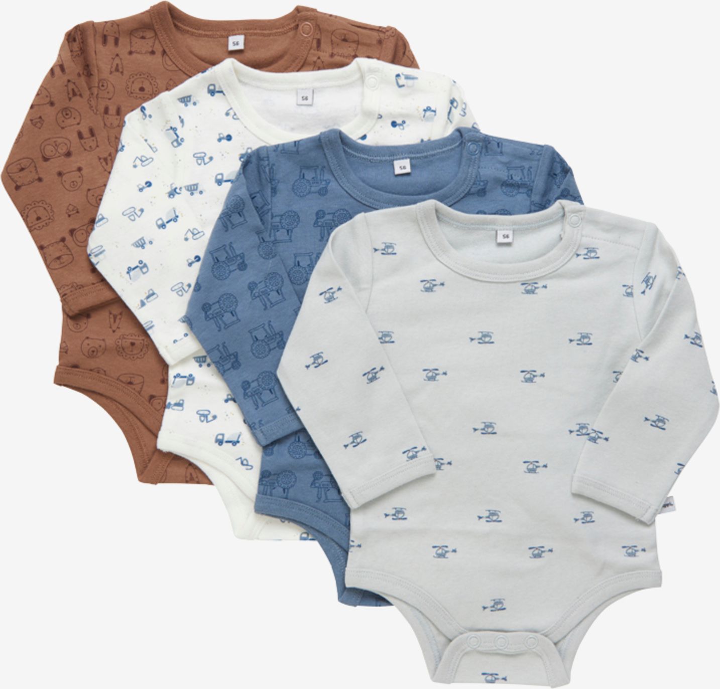 Pippi kojenecké body s dlouhým rukávem OEKO - TEX set 4 ks 3819 - 741 Velikost: 50 - obrázek 1
