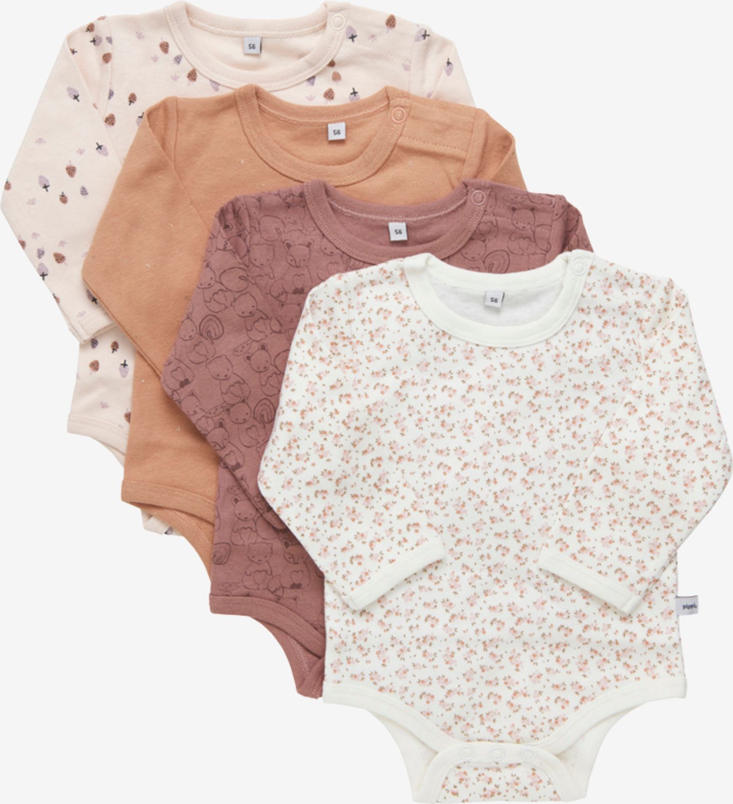 Pippi kojenecké body s dlouhým rukávem OEKO - TEX set 4 ks 3819 - 433 Velikost: 50 - obrázek 2