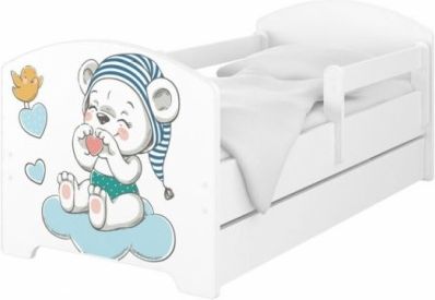 BabyBoo Dětská postel 140 x 70cm - Medvídek s čepicí + šuplík - obrázek 1