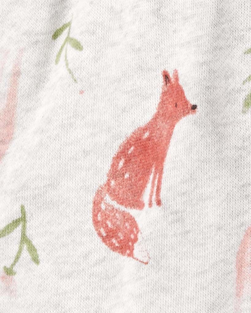 CARTER'S Overal na zip fleece přechodný Grey Foxes dívka NB - obrázek 2