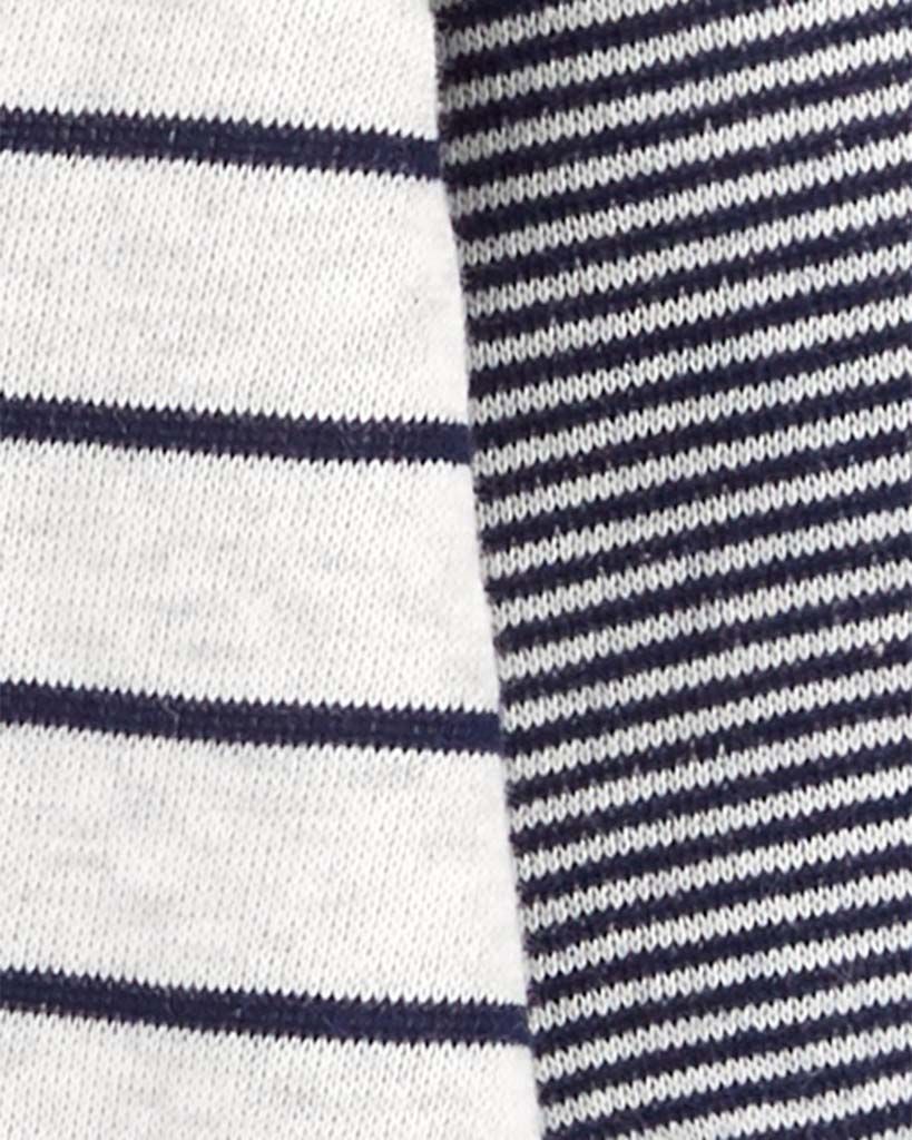 CARTER'S Overal na zip fleece přechodný Blue Stripes chlapec NB - obrázek 2