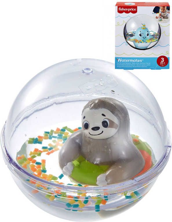 FISHER PRICE Baby zvířátko plovoucí v kouli ve vodě 3 druhy pro miminko - obrázek 1