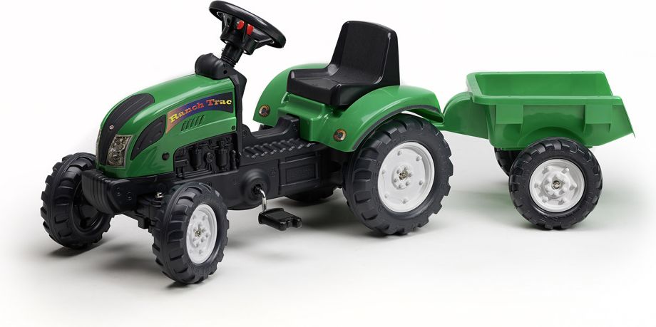 FALK Šlapací traktor 2055CM Ranch Trac zelený s vlečkou - obrázek 1
