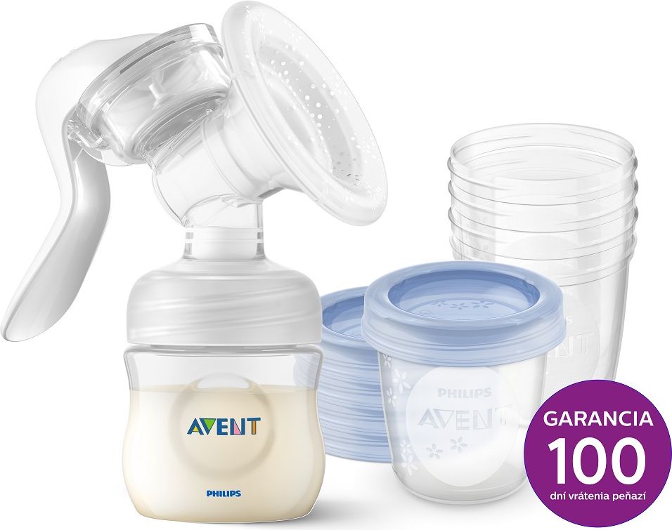Philips AVENT Odsávačka mateřského mléka manuální + VIA 180 ml 5 ks - obrázek 2