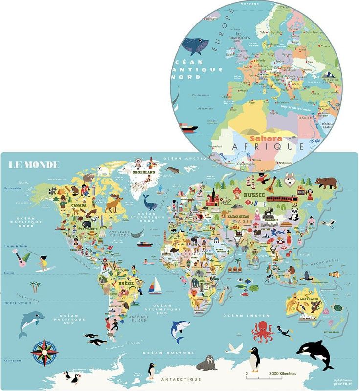 Vilac Magnetická mapa světa Ingela - obrázek 2