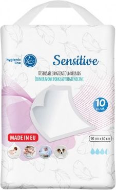 Jednorázové hygienické podložky Akuku Sensitive 10 ks, Bílá - obrázek 1