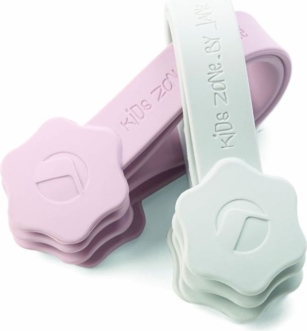 Jané Úchyty na kočárek silikónové s magnetem 4 ks Boho Pink 2021 - obrázek 1
