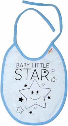 Nepromokavý bryndáček Baby Nellys velký Baby Little Star, 24 x 23 cm - sv. modrá - obrázek 1