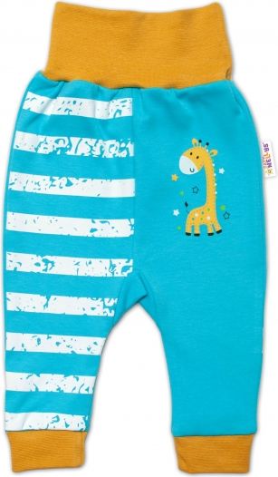 Baby Nellys Baby Nellys Kojenecké tepláčky Giraffe, tyrkysové, vel. 80 - obrázek 1