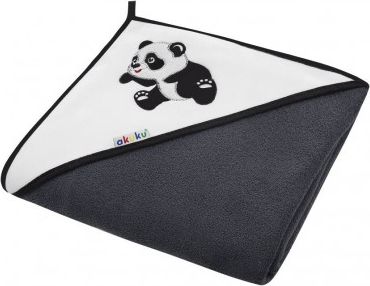 Dětská osuška 100x100 Akuku černá s pandou, Černá - obrázek 1