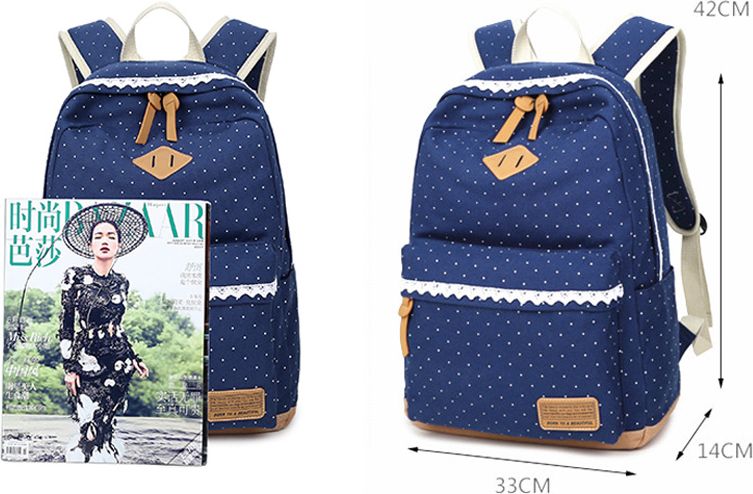 Dámský studentský batoh Canvas TopBags dot - Dark Blue 19 l - obrázek 3