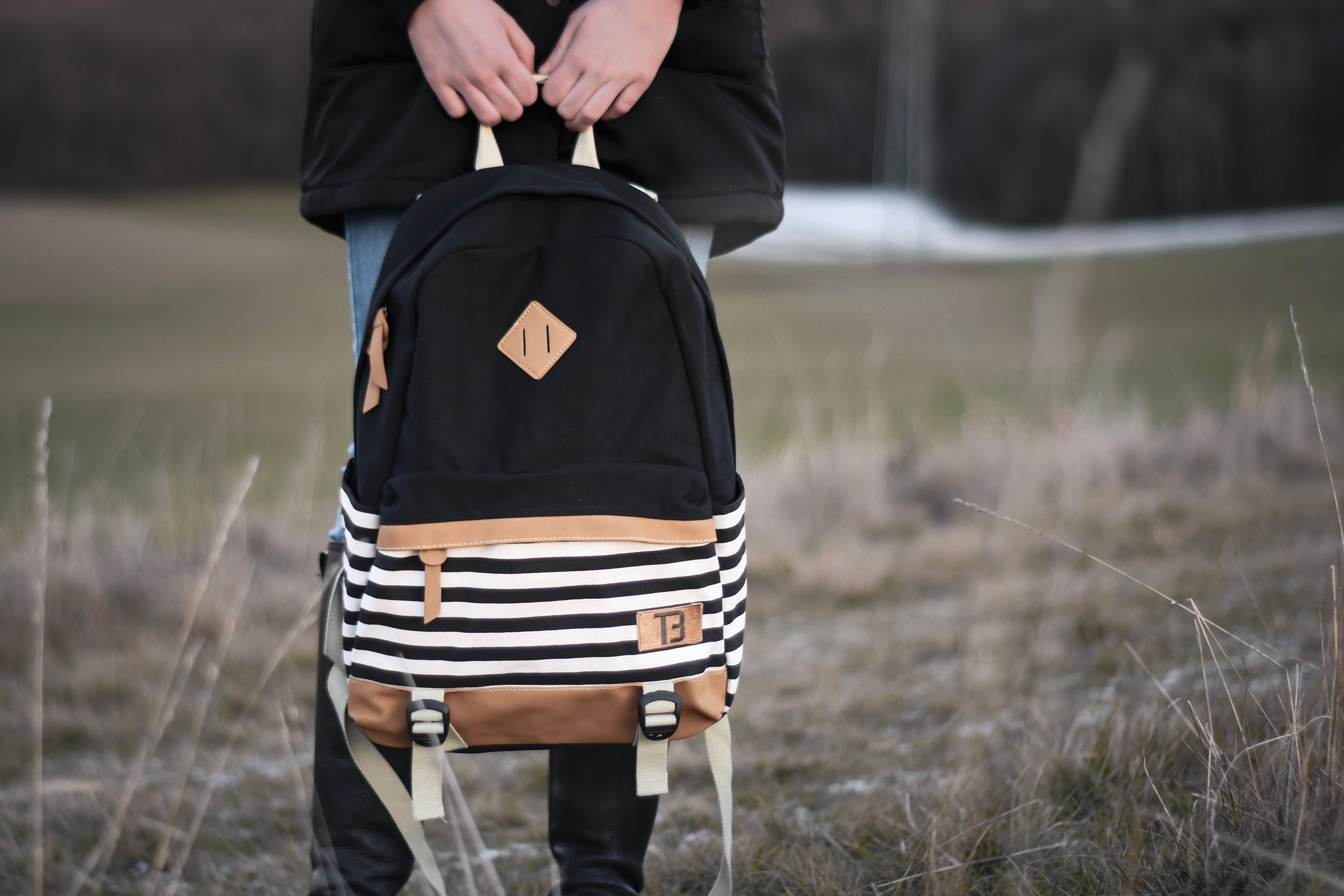 Dámský studentský batoh Canvas TopBags Black Stripe 21 l - obrázek 2