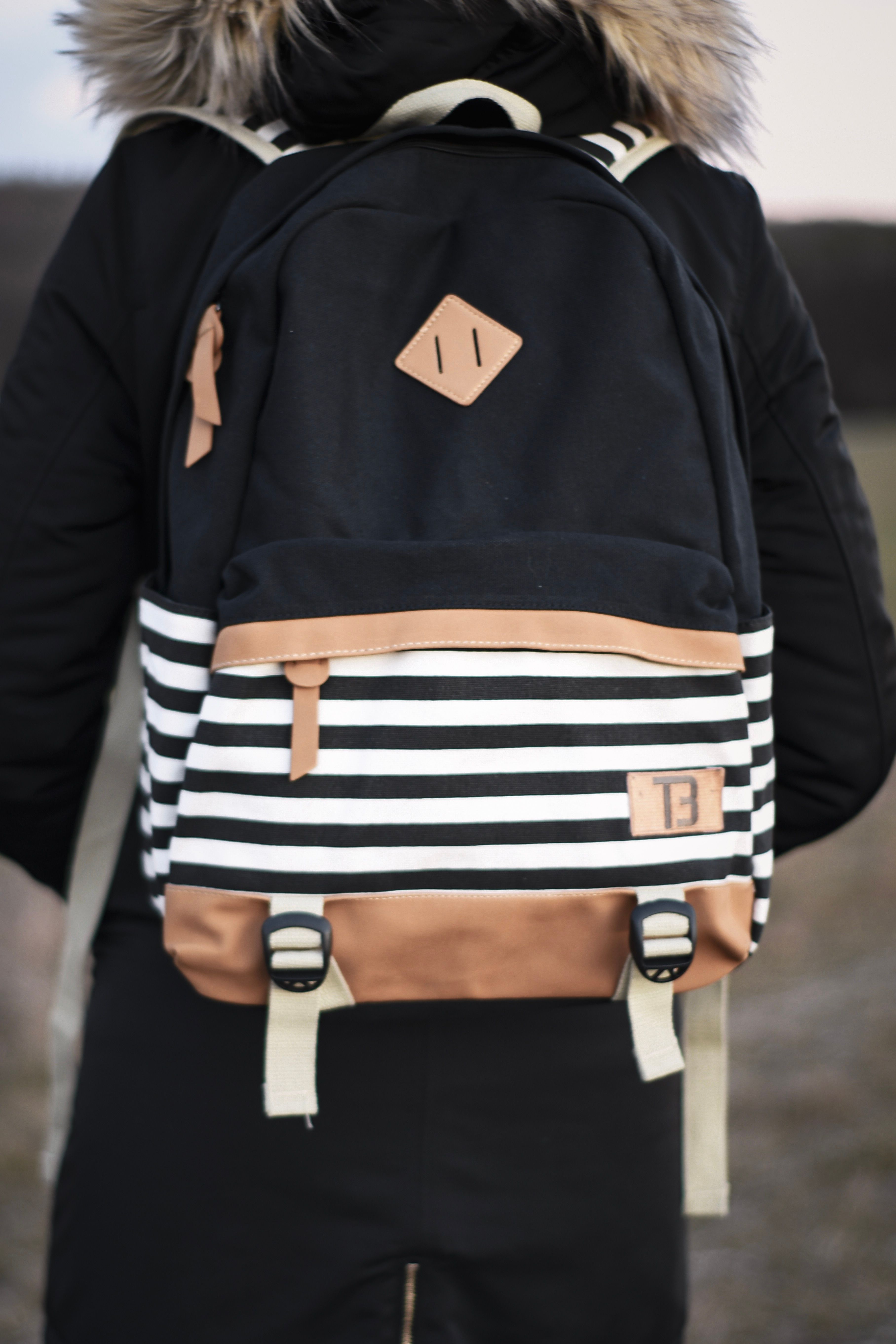 Dámský studentský batoh Canvas TopBags Black Stripe 21 l - obrázek 4