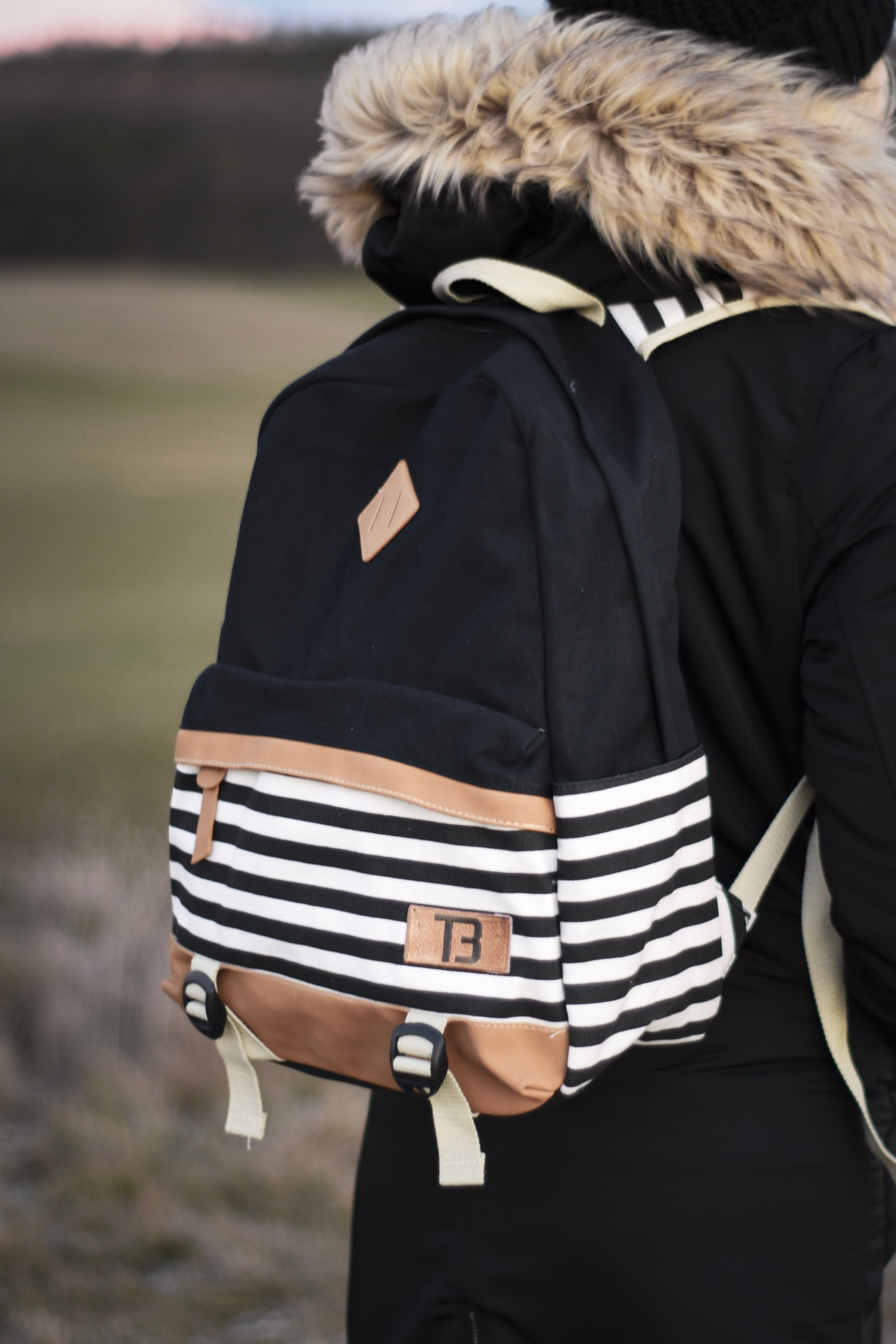 Dámský studentský batoh Canvas TopBags Black Stripe 21 l - obrázek 6