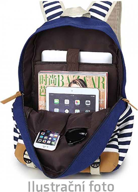 Dámský studentský batoh Canvas TopBags Black Stripe 21 l - obrázek 8