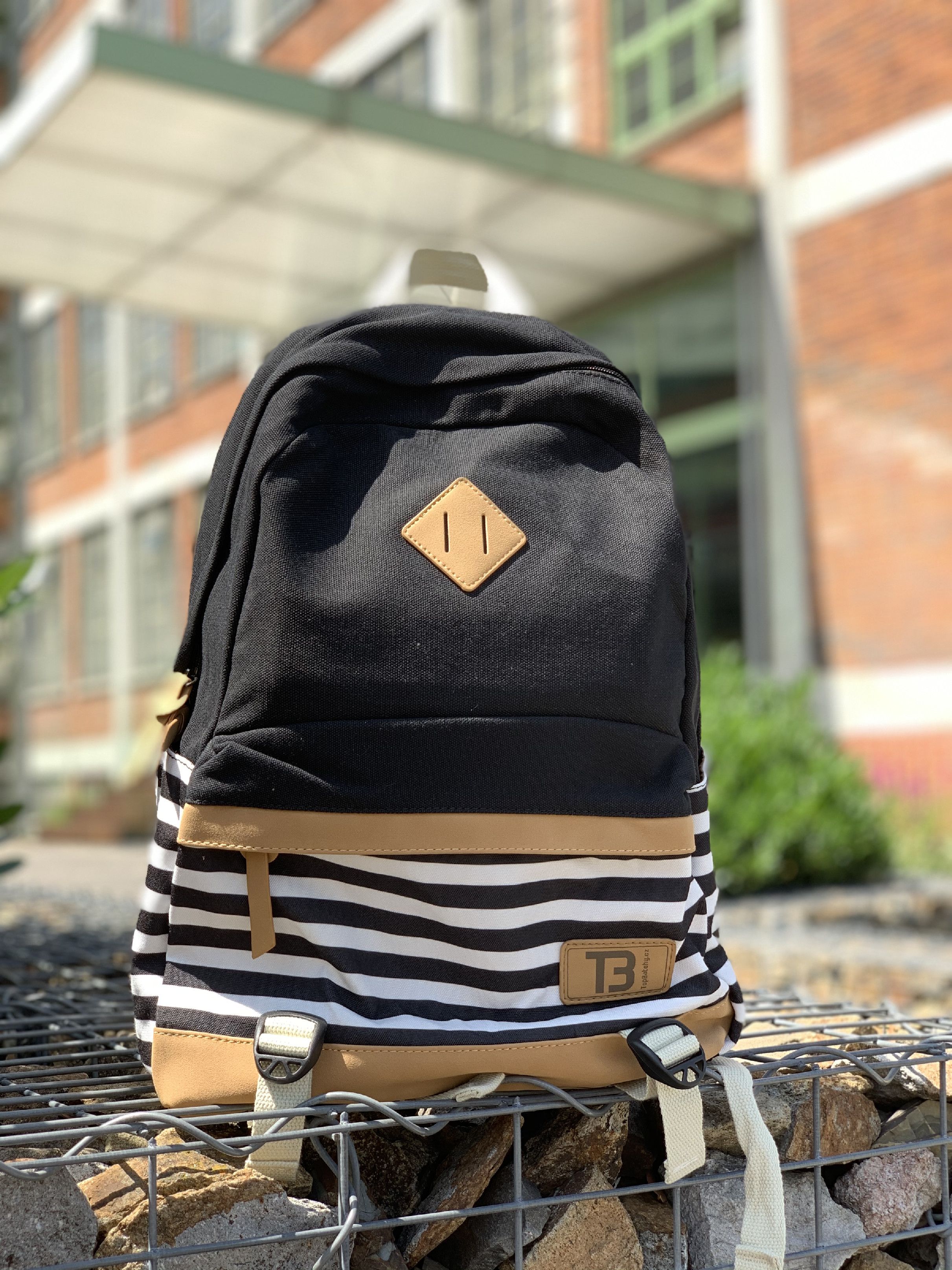 Dámský studentský batoh Canvas TopBags Black Stripe 21 l - obrázek 9