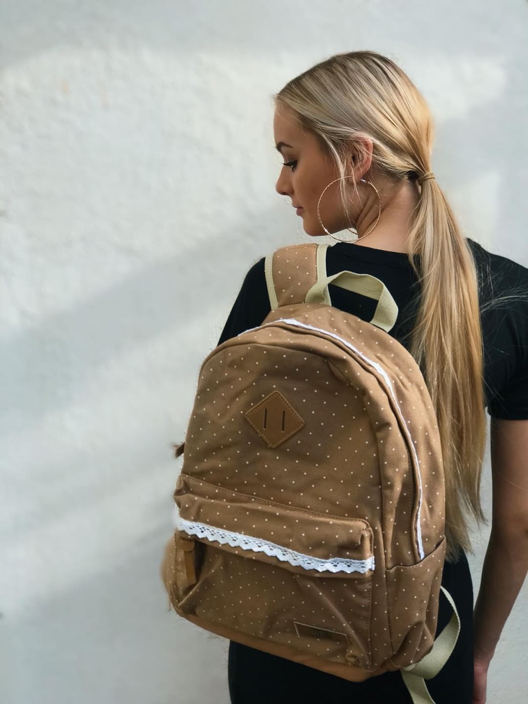 Dámský studentský batoh Canvas TopBags dot - Beige 19 l - obrázek 2