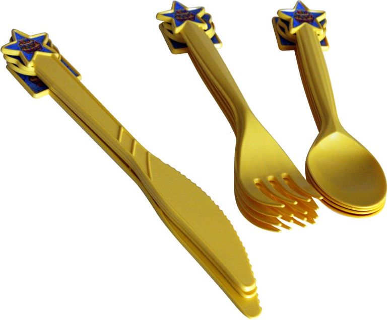 Popron Příbory žluté Narozeniny - obrázek 1