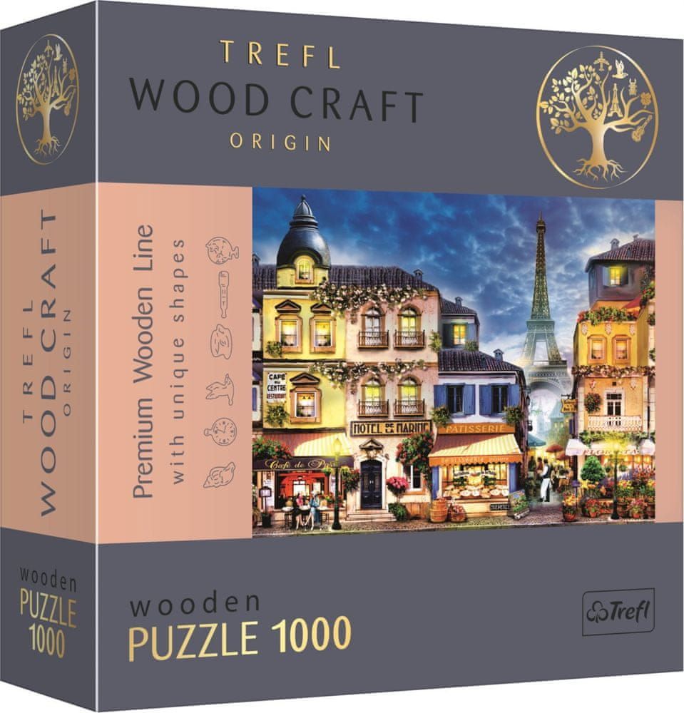 Trefl Wood Craft Origin puzzle Francouzská ulice 1000 dílků - obrázek 1