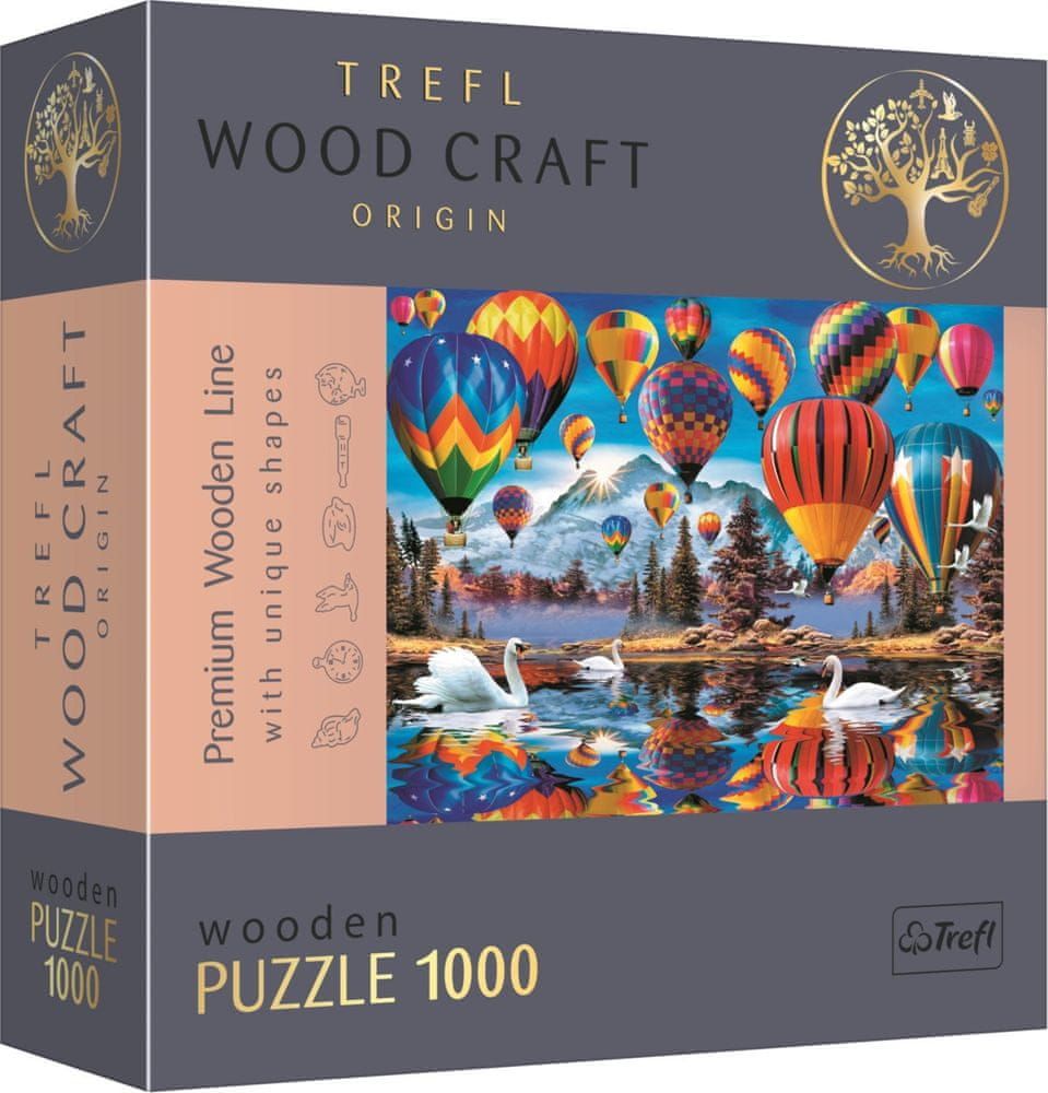 Trefl Wood Craft Origin puzzle Barevné balóny 1000 dílků - obrázek 1