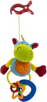 Euro Baby Plyšová hračka s klipsem a chrastítkem - Hippo, Ce19 - obrázek 1