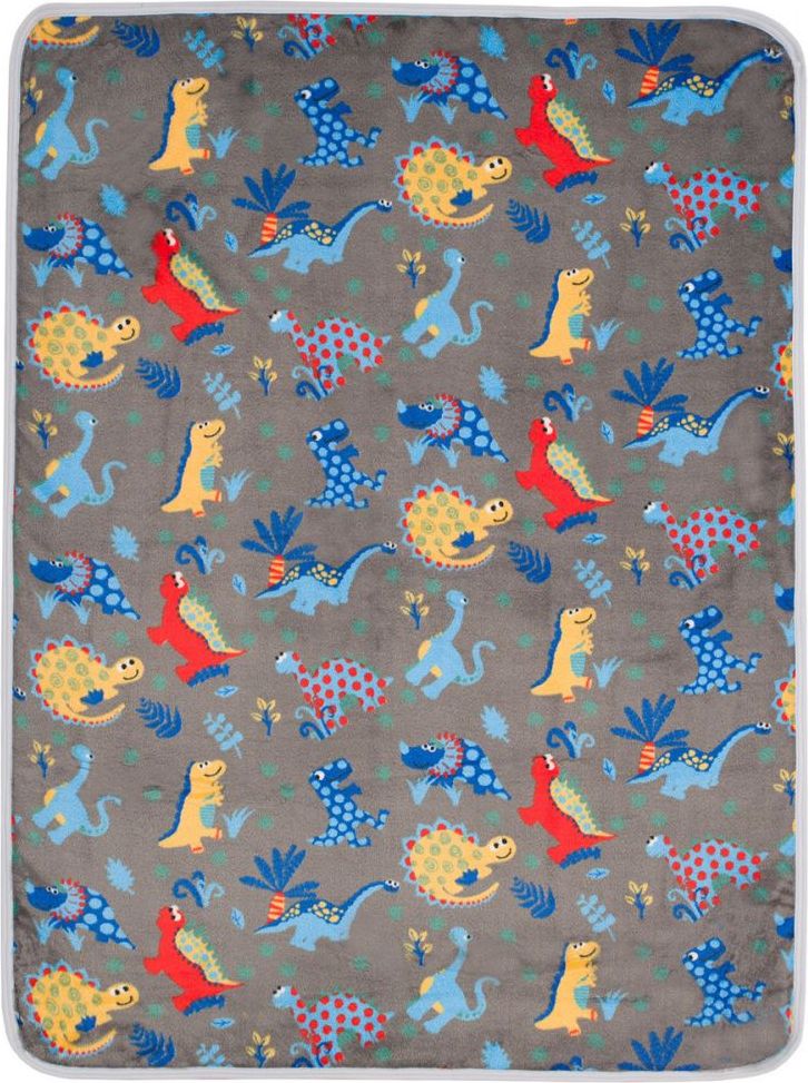 ESITO Dětská deka jednoduchá Dinosaurus - 75 x 100 cm / šedá šedá - obrázek 2