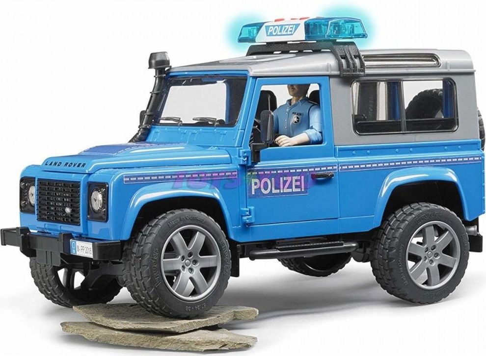 BRUDER 2597 Policejní AUTO LAND ROVER S FIGURKOU - obrázek 2