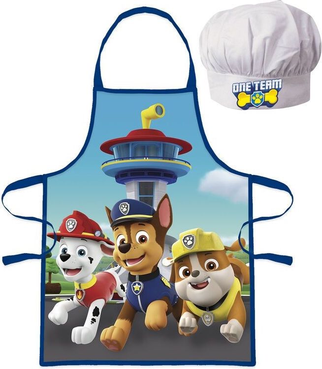 EUROSWAN Dětská zástěra s kuchařskou čepicí Paw Patrol Polyester, 52x42 cm