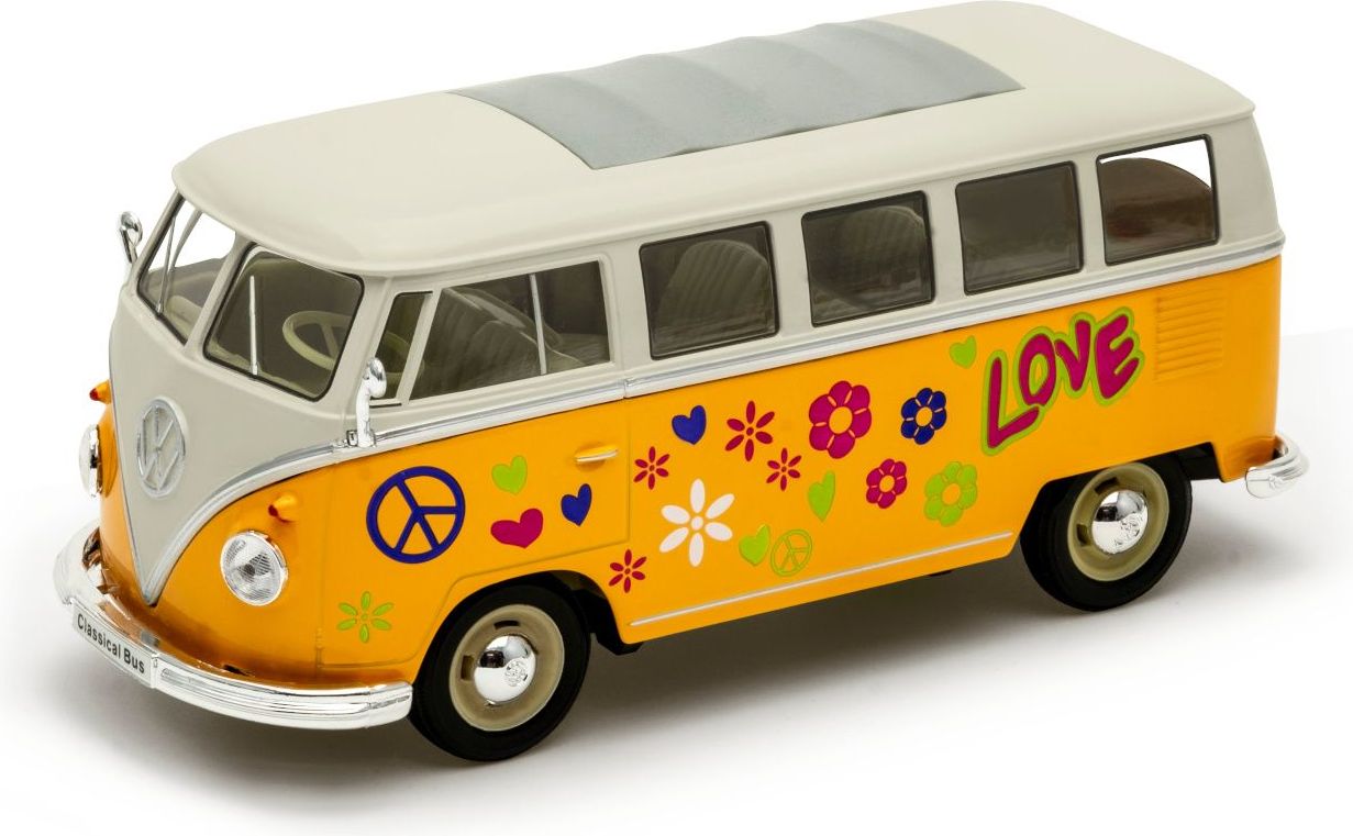 Welly Volkswagen T1 Bus (1963) 1:24 Love & Peace oranžový - obrázek 2