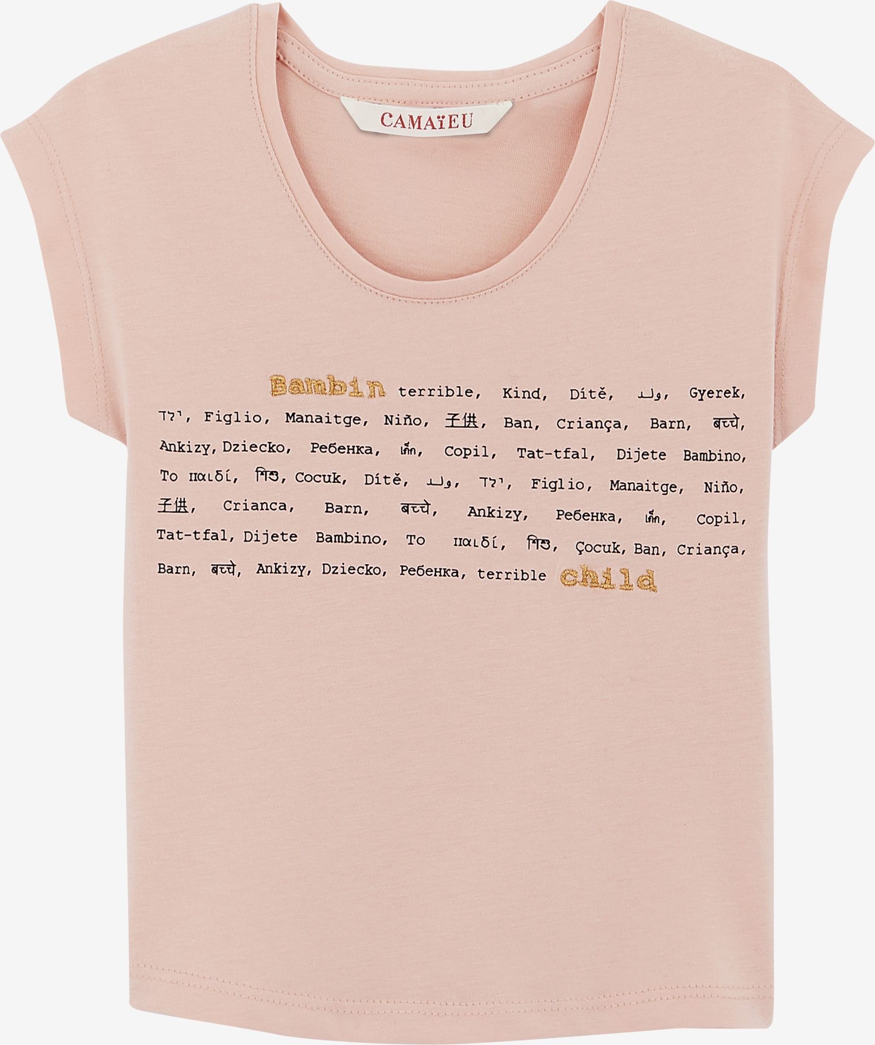 Světle růžové holčičí tričko s potiskem CAMAIEU - 104-110 - obrázek 1
