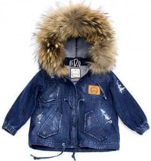 LATTANTE jeans bunda úmělá kožešina modrá 80/86 cm - obrázek 1