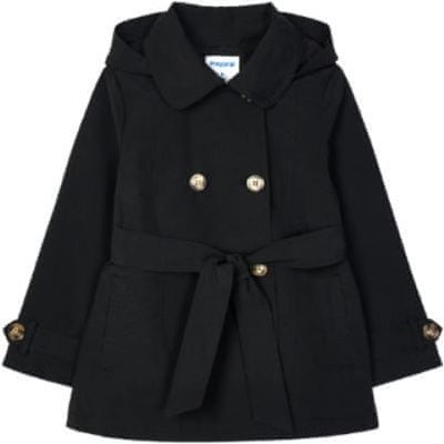 MAYORAL dívčí kabátek s kapucí, černý - 110 cm - obrázek 1